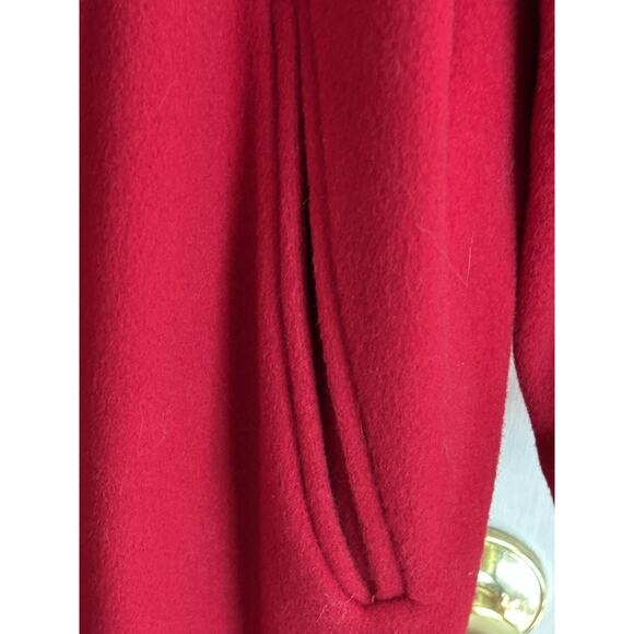 Forecaster of Boston Made In USA Red 100% Wool Long Maxi Coat Women's Size 13/14 - Picture 5 of 7